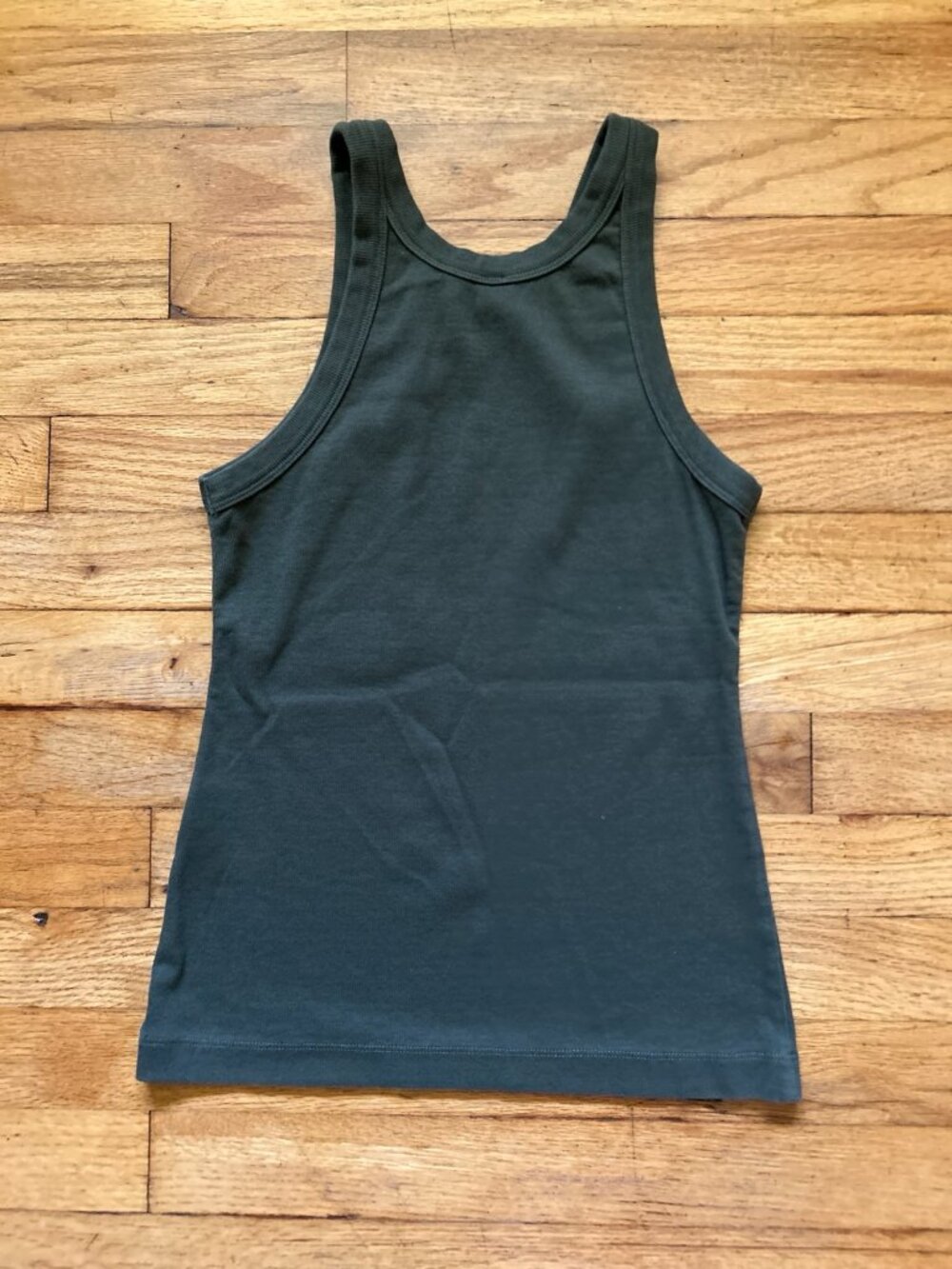 Toteme Curved Rib Tank Top Olive Green Size S - Picture 3 of 6